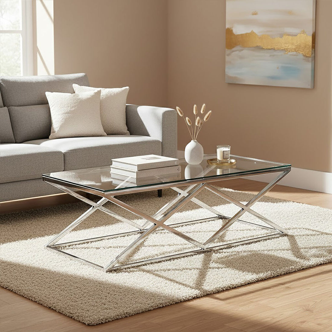 Allure Inverted Prism Base Coffee Table