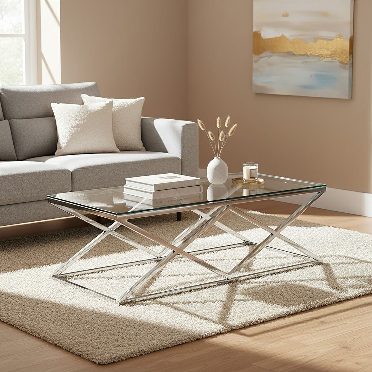Allure Inverted Prism Base Coffee Table
