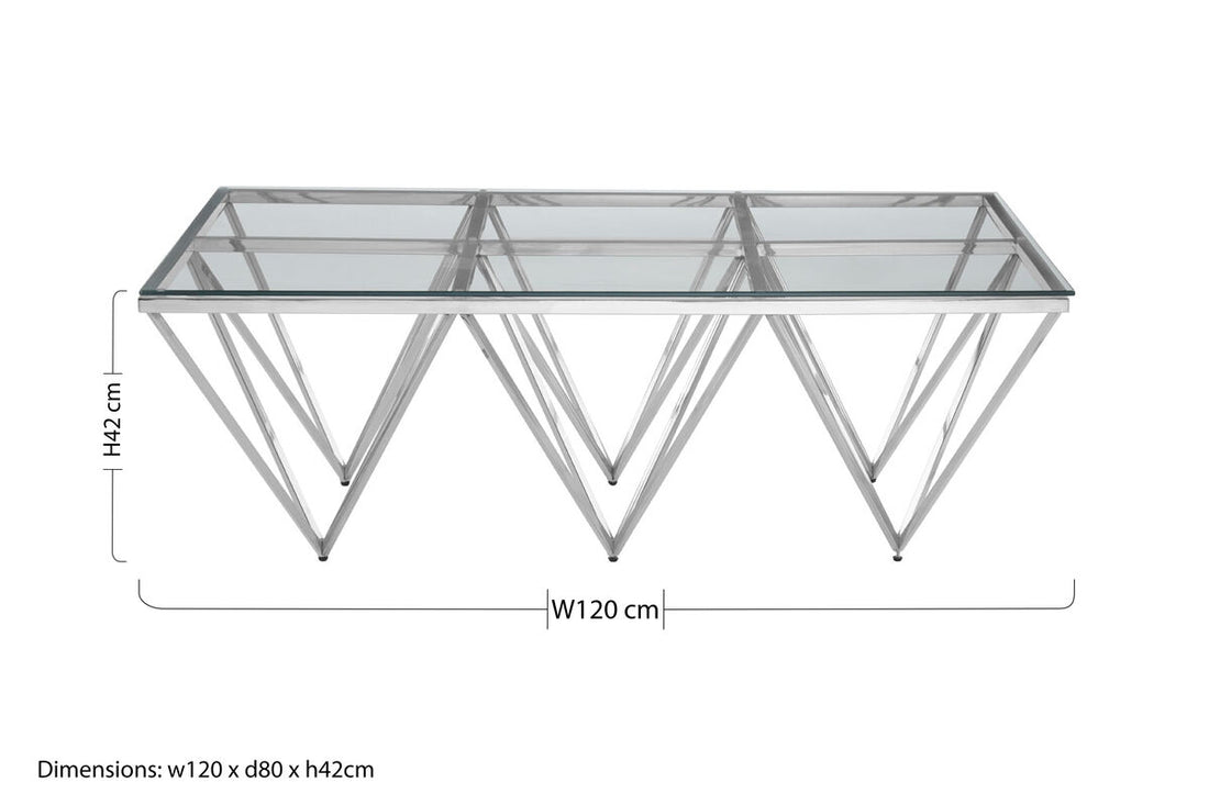 Allure Prismatic Silver Base Coffee Table - Image 9