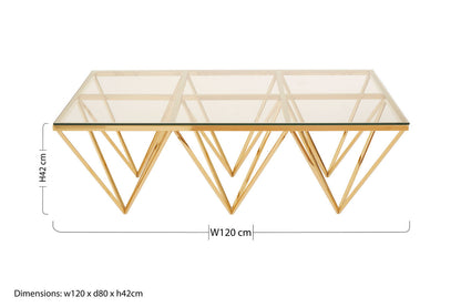 Allure Gold Prismatic Coffee Table