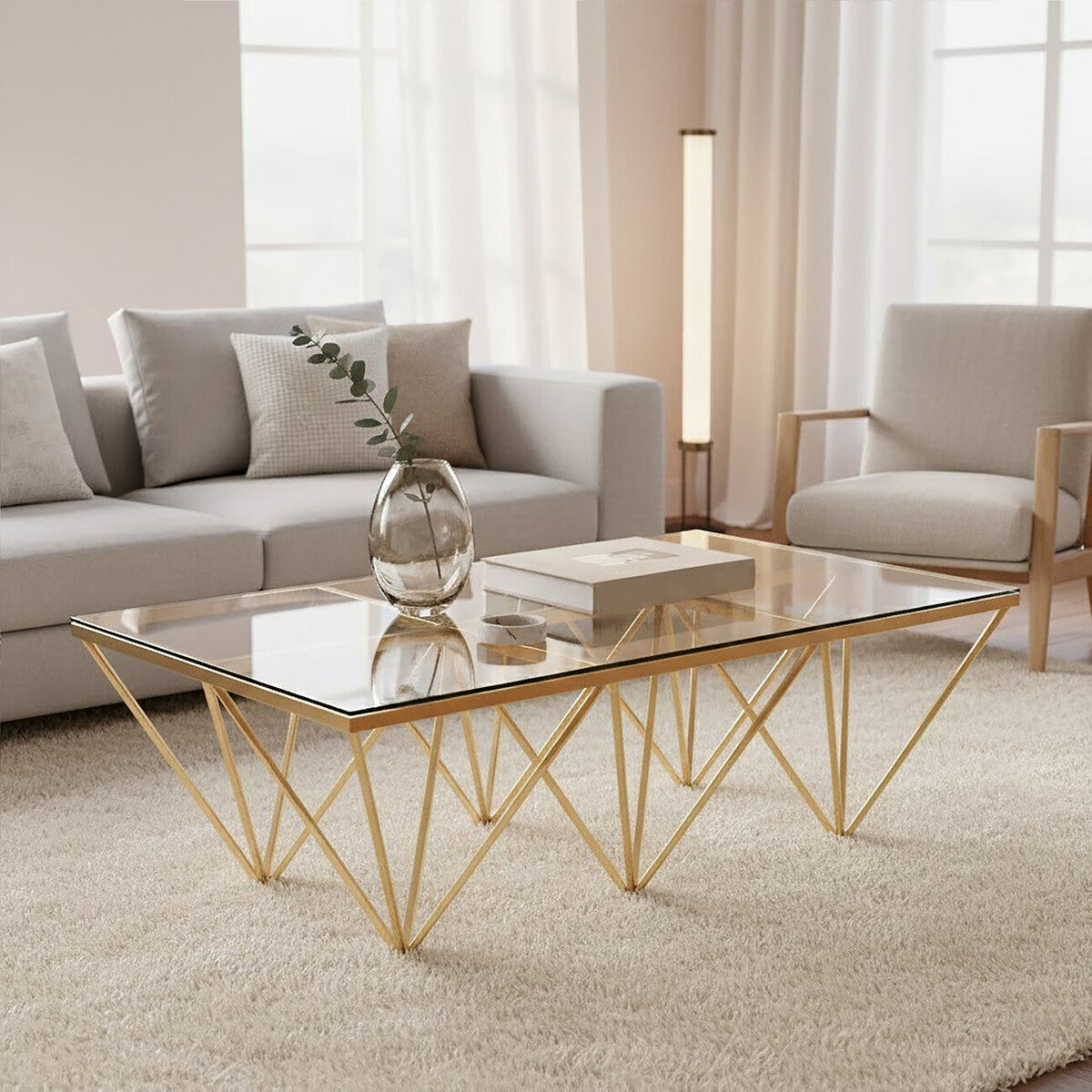Allure Gold Prismatic Coffee Table