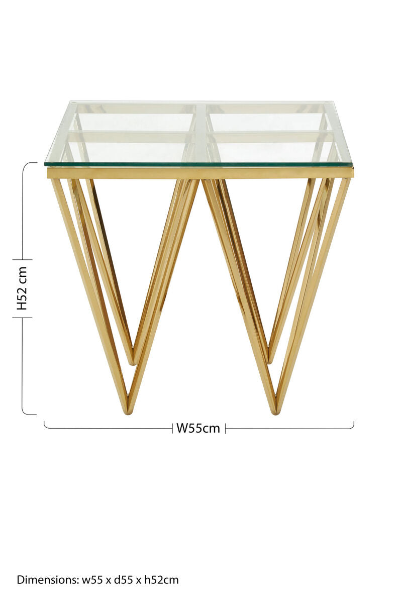 Allure Glass and Gold Finish Side Table - Image 5