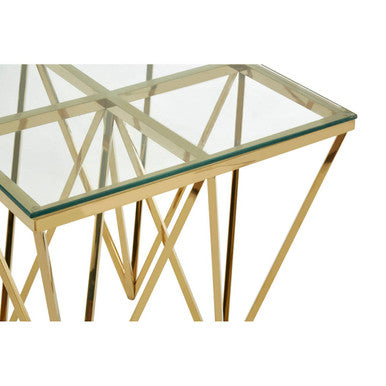 Allure Glass and Gold Finish Side Table - Image 4