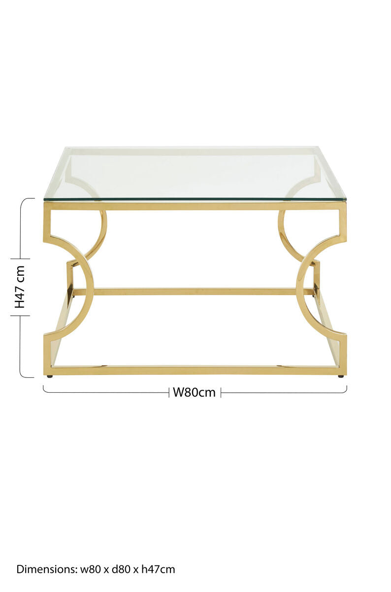 Allure Tempered Glass Curved Frame Coffee Table