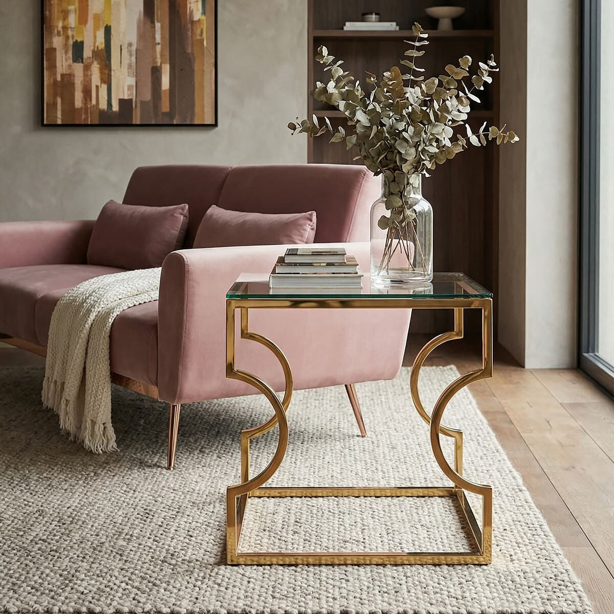 Allure Curved Frame End Table