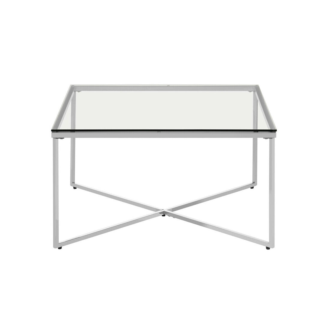 Allure Silver Finish Cross Base Coffee Table