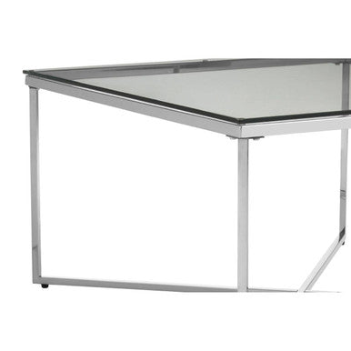 Allure Silver Finish Cross Base Coffee Table - Image 6