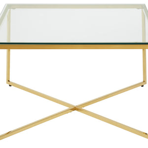Allure Gold Finish Square Coffee Table