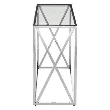 Allure Silver Cross Design Console Table