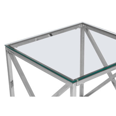 Allure End Table With Cross Base