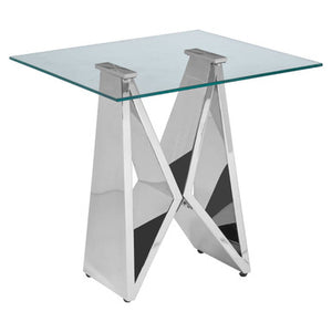 Allure Chrome Wing Base End Table