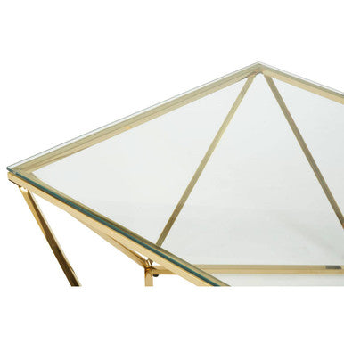 Allure Gold Finish Twist Coffee Table.