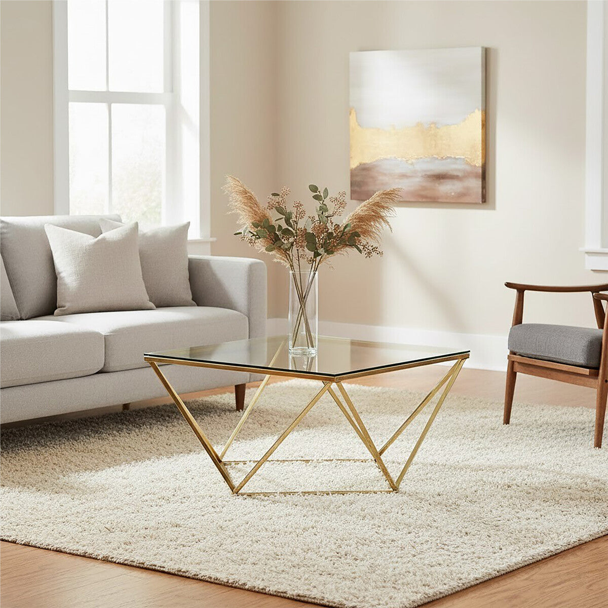Allure Gold Finish Twist Coffee Table