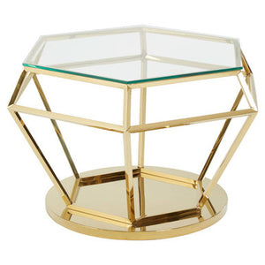 Allure Large Gold Finish Diamond End Table