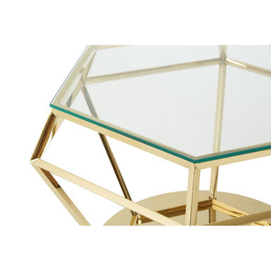 Allure Large Gold Finish Diamond End Table