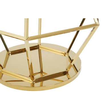 Allure Large Gold Finish Diamond End Table