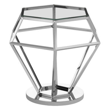 Allure Silver Finish Diamond End Table
