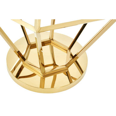 Allure Small Gold Finish Diamond End Table