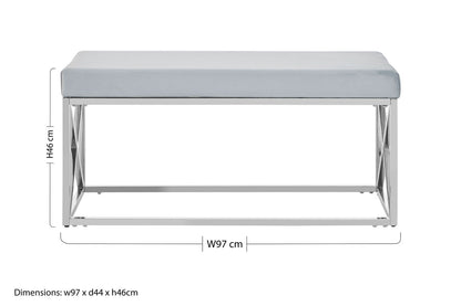 Allure Light Blue Velvet Bench