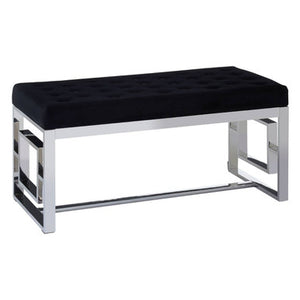 Allure Black Tufted Bench
