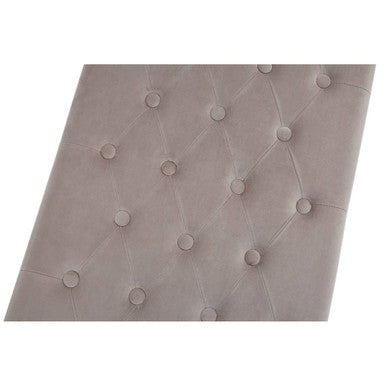 Allure Mink Velvet Bench with  Silver Finish Frame