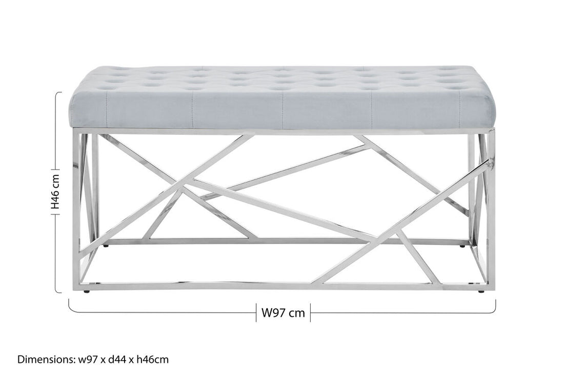 Allure Powder Blue Geometric Bench - Image 10