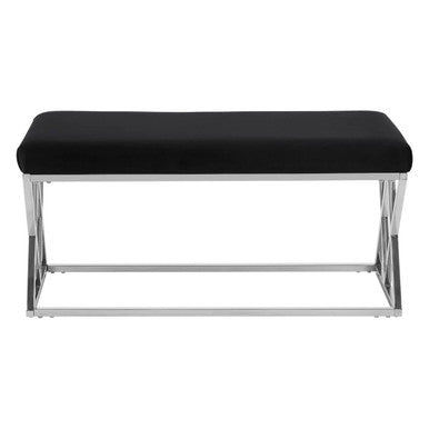 Black bench with chrome frame on a white background