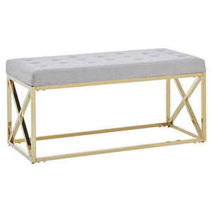 Allure Mink Velvet Gold Finish Bench