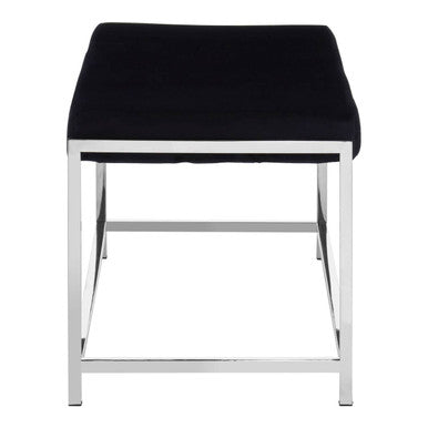 Allure Black Seat And Silver Metal Frame Bench