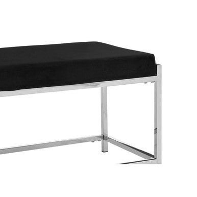 Allure Black Seat And Silver Metal Frame Bench