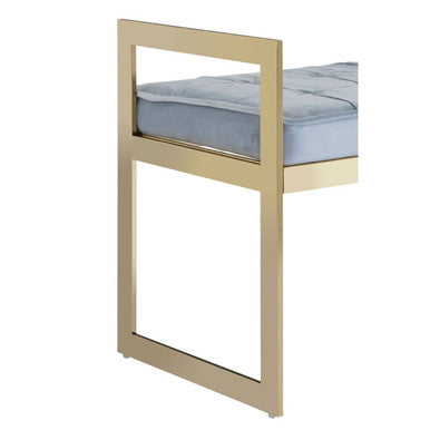 Allure Powder Blue And Gold Tufted Bench - Image 7