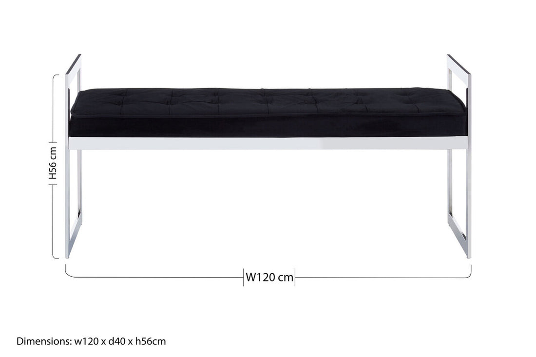 Allure Long Black Seat Bench - Image 8