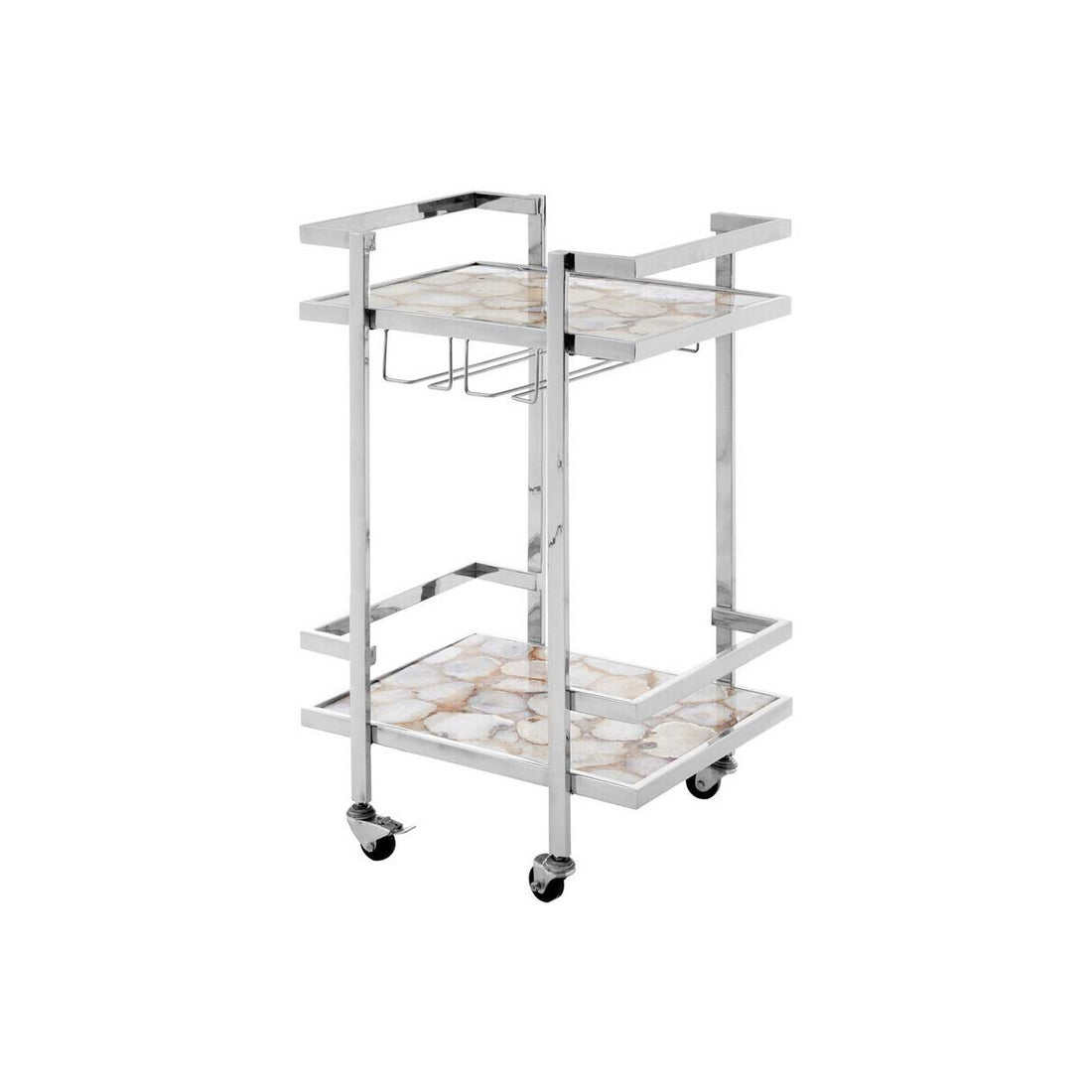 Vita White Agate Drinks Trolley