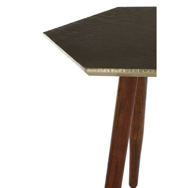 Boho Hexagonal Wooden Side Table - Image 4