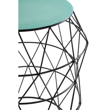Corina Side Table With Green Enamel Top