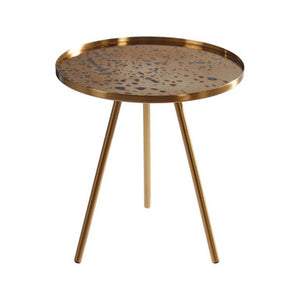 Corra Gold Finish Side Table