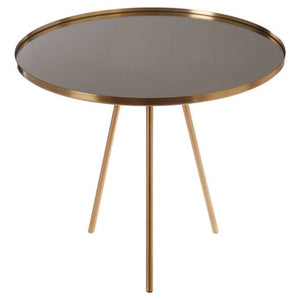 Corra Gold Finish Mirrored Top Side Table