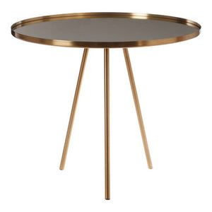 Corra Gold Finish Mirrored Top Side Table