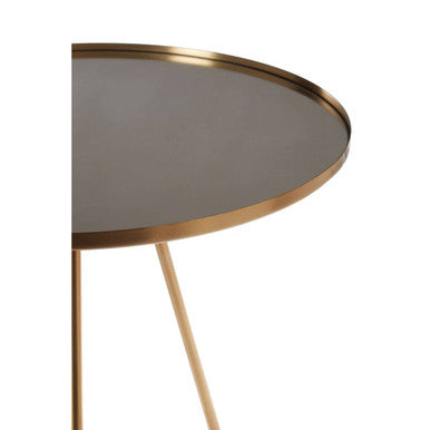 Corra Gold Finish Mirrored Top Side Table - Image 5
