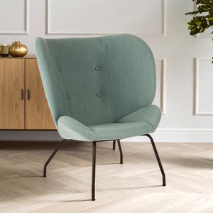 Kolding Green Fabric Button Tufted Accent Chair