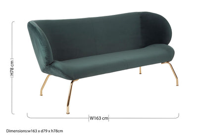Kolding 2 Seat Green Sofa