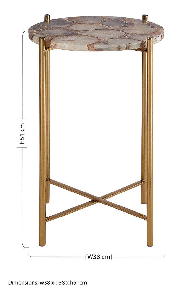 Vita Natural Agate Side Table - Image 11