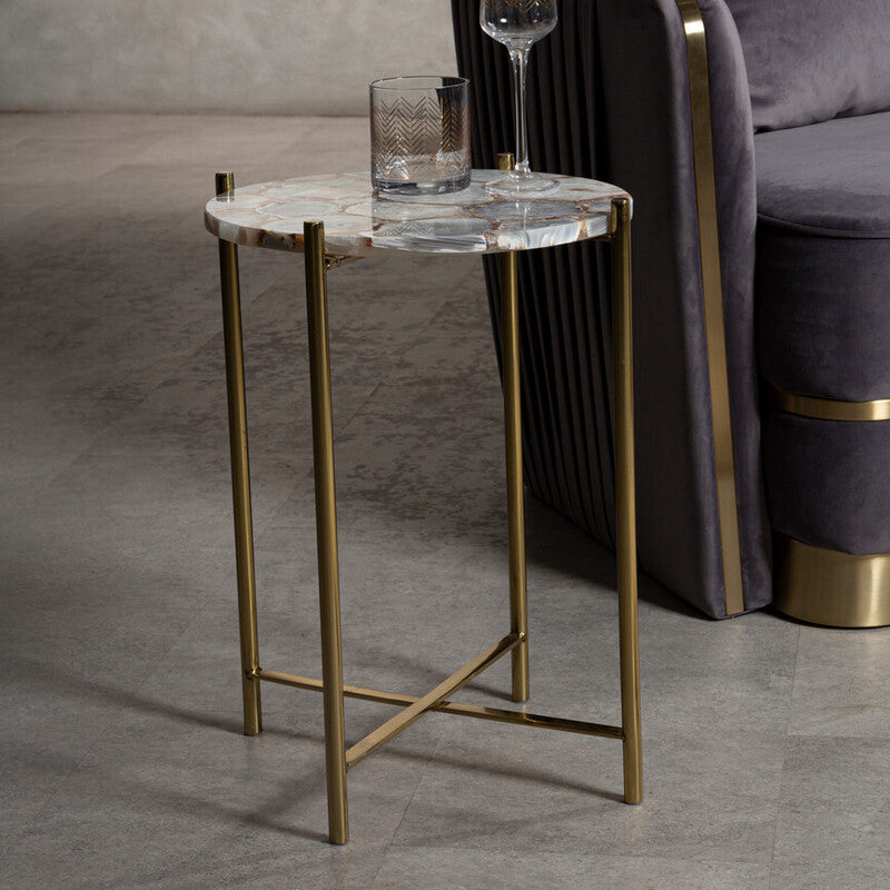 Vita Natural Agate Side Table