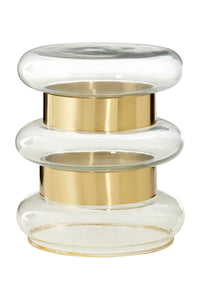 Margot Clear Glass And Gold Side Table
