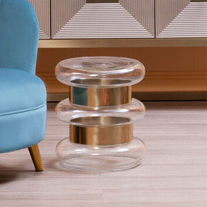 Margot Clear Glass and Gold Finish Side Table