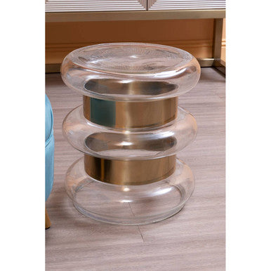 Margot Clear Glass And Gold Side Table