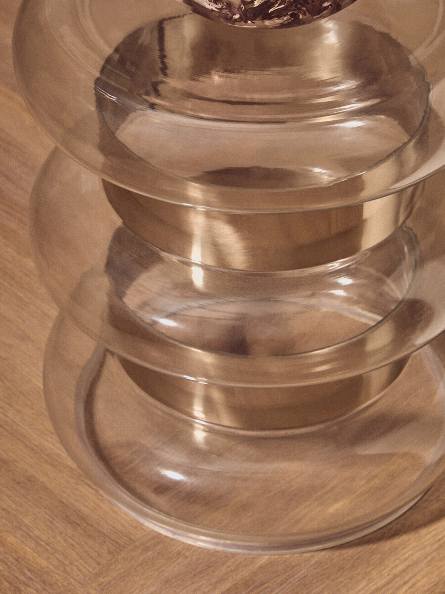 Margot Clear Glass And Gold Side Table