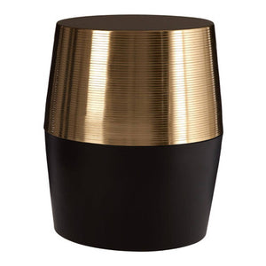 Margot Black and Copper Finish Drum Side Table