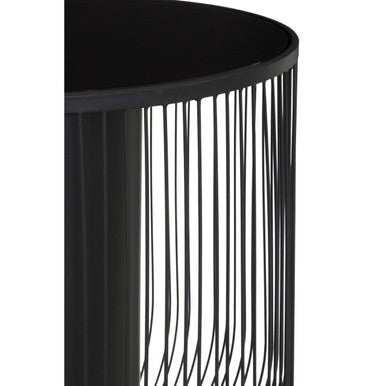 Trento End Table With Black Glass Top