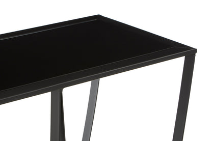 Trento Console Table With Black Glass Top